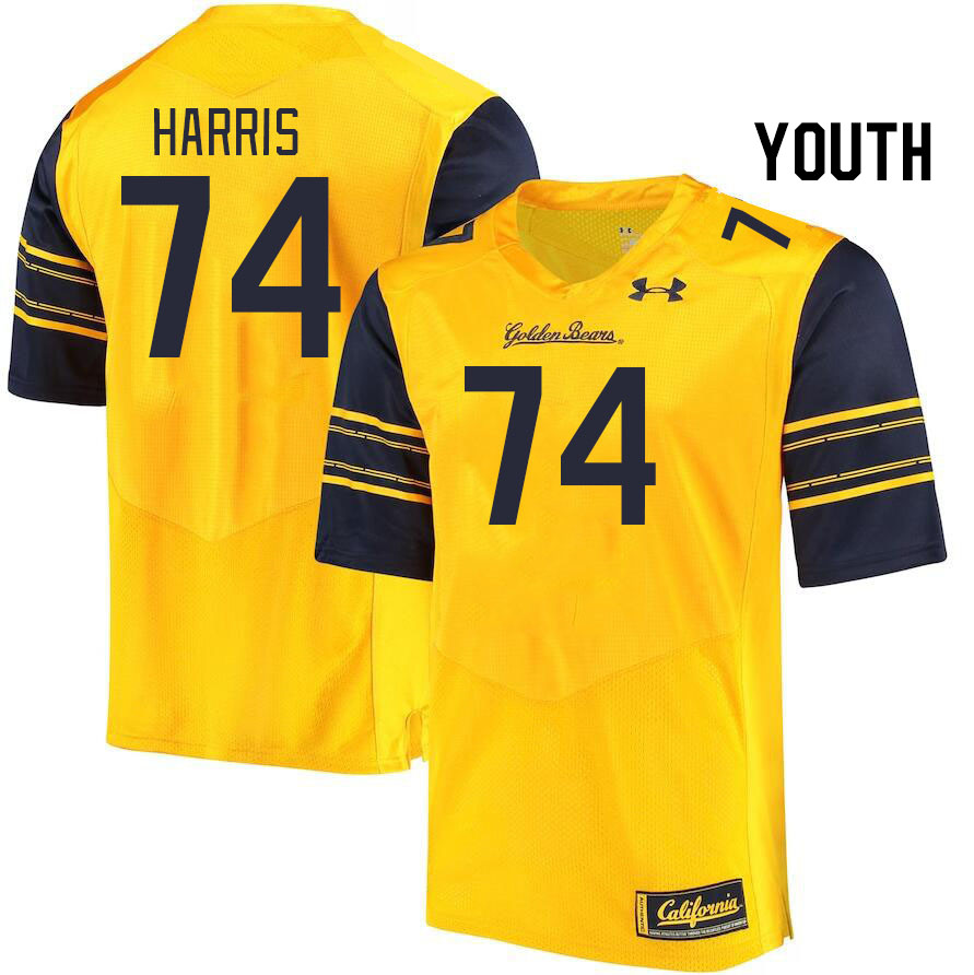 Youth #74 Dashaun Harris California Golden Bears College Football Jerseys Stitched Sale-Gold